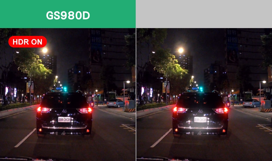 Perfektní noční vidění díky HDR technologii - dod kamera do auta
